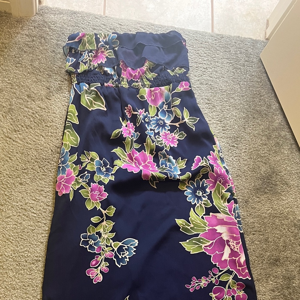 Floral Maxi Dress in Navy and Pink